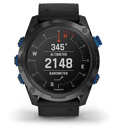 Умные часы Garmin Descent MK2 стальные с черным ремешком
