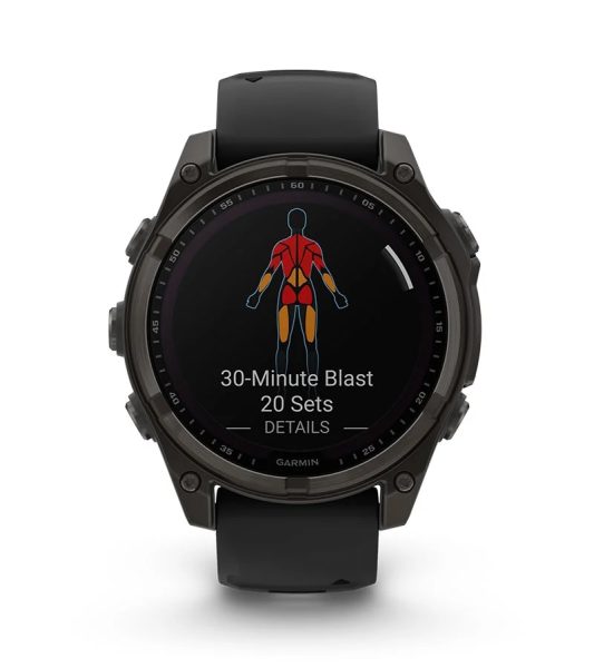 Умные часы Garmin Fenix 8, 47 мм, Solar, Sapphire Carbon Gray DLC Titanium with Black/Pebble Gray Silicone