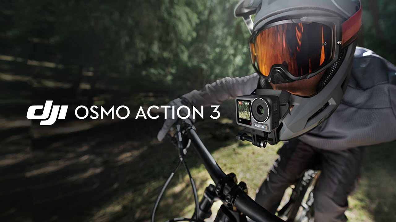 Камера DJI Action 3, установленная на штативе с помощью магнитного крепления